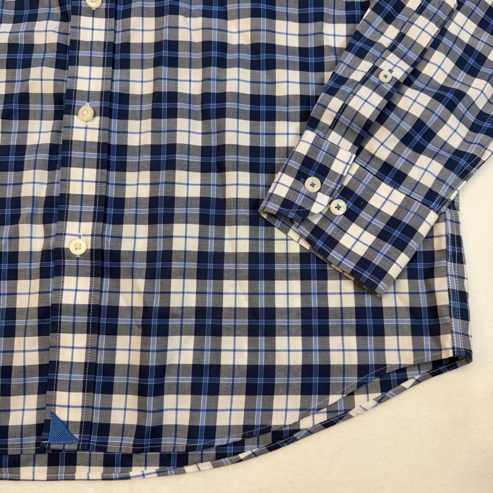 UNTUCKit Givry WF Button Down Long Sleeve Shirt Mens Large Blue Plaid Slim Fit - Picture 3 of 8